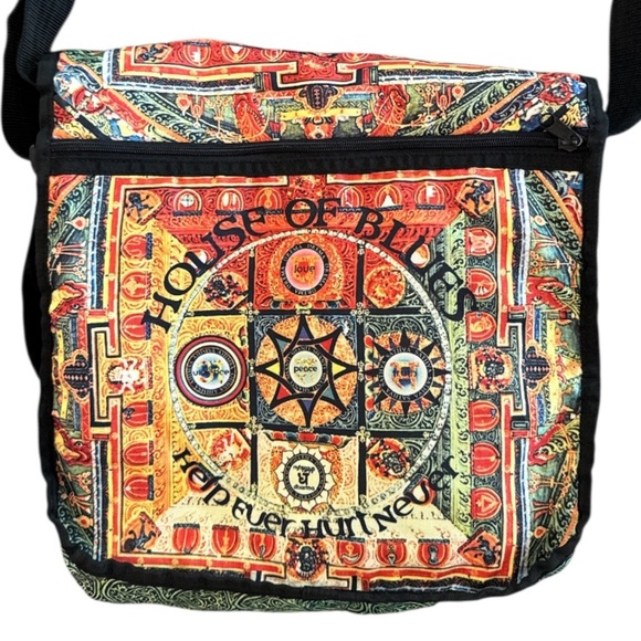 House of Blues Help Ever Hurt Never Multicolored Canvas Messenger Crossbody Bag - Picture 4 of 14